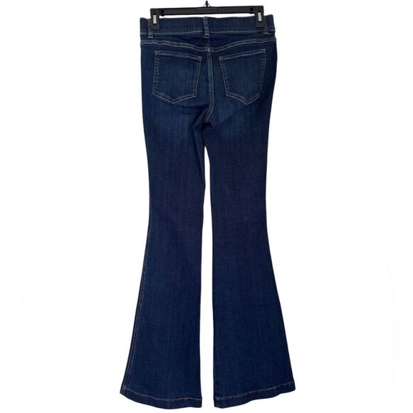SPANX Blue Flare Wide Leg Stretchy Pull on Denim Jeans Size Small Petite - Picture 3 of 6